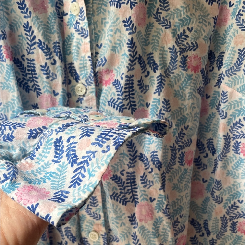 Talbots Leaf Print Button Down - image 5